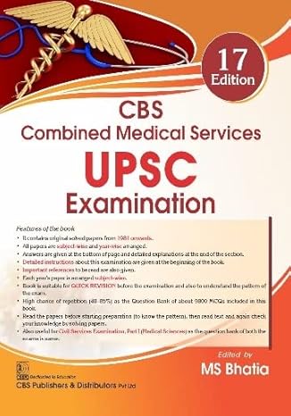 Combined Medical Services Upsc Examination 17Ed (Pb 2024)